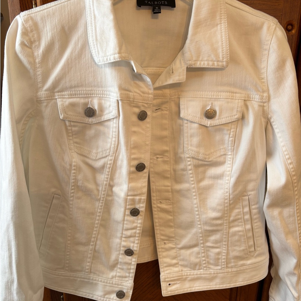 Talbots Women's White Denim Jacket